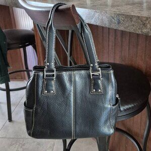 EUC Black Pebbled Leather Fossil 1954 Bag,  Three compartments